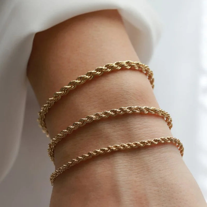Stainless Steel Rope Chain Bracelet Twisted Singapore - Tophatter Daily Deals